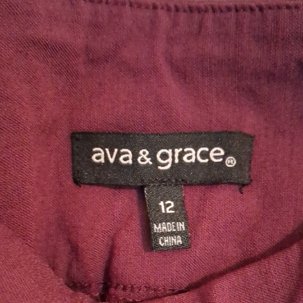 Ava & Grace Burgundy Ankle Pants - Picture 2 of 3